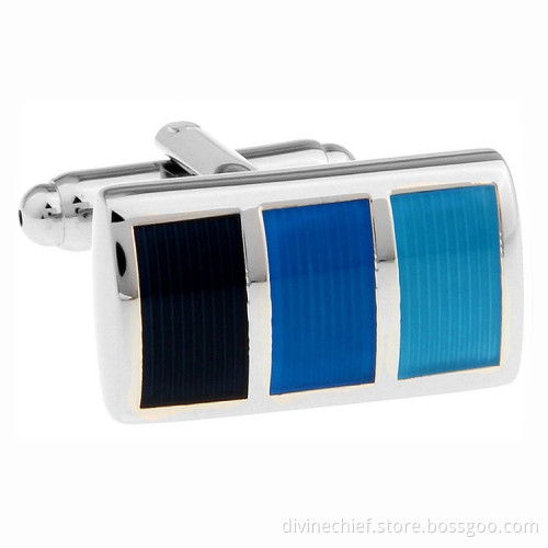 Custom Three-Color Enamel Cufflinks, High Quality Men Cufflinks For Gift